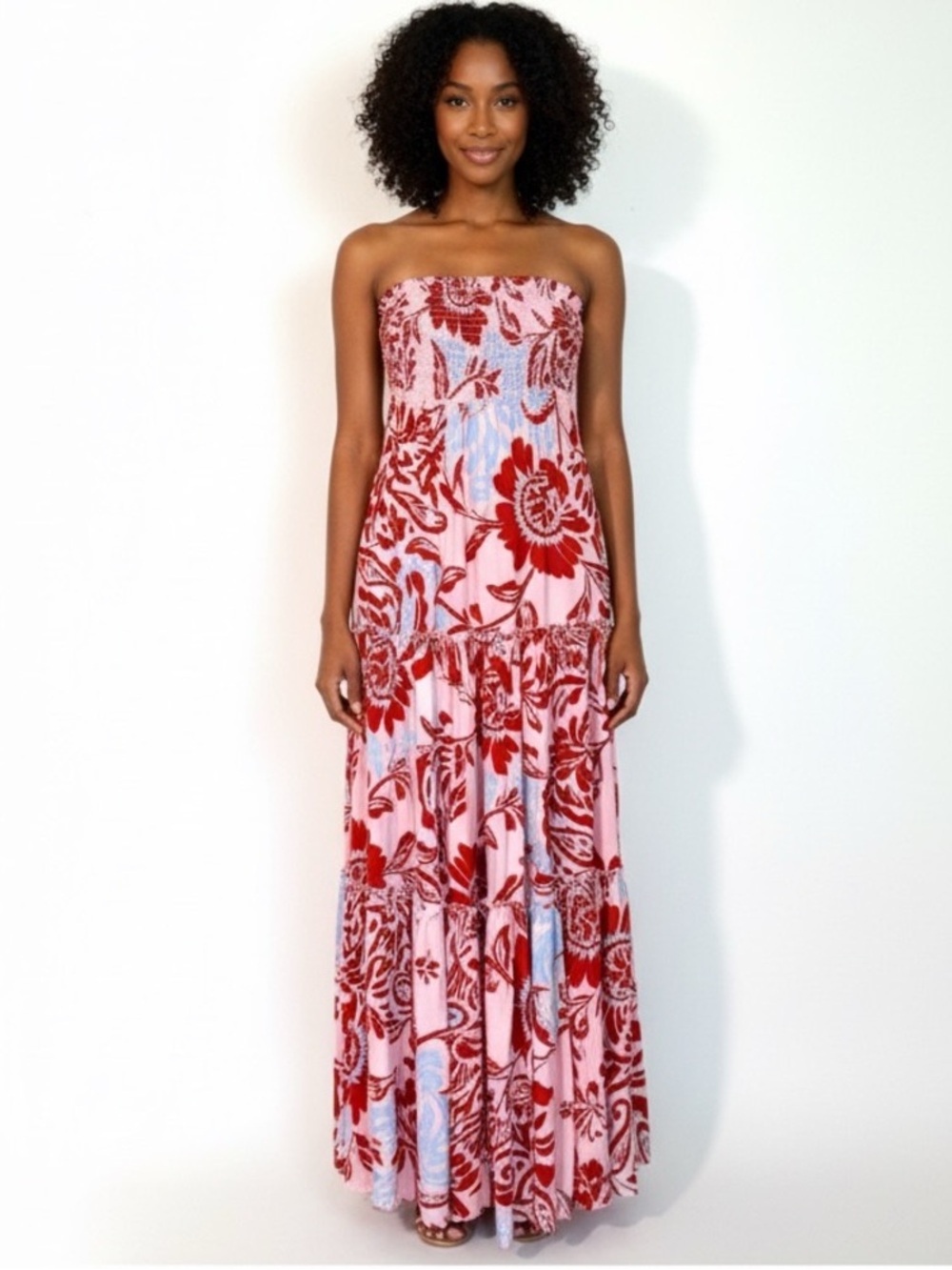 🆕 Anthropologie Abel the Label Maxi Dress in Pink and Red